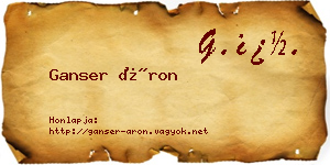 Ganser Áron névjegykártya